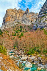 Veral River, Anso Valley, Valles Occidentales Natural Park, Jacetania, Pyrenees, Huesca, Aragon, Spain, Europe