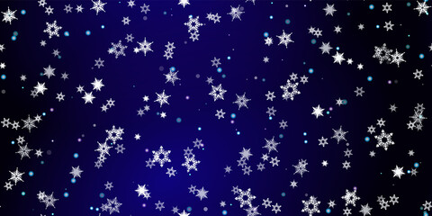 Falling Snowflakes seamless pattern flying snow
