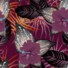 Tropical Leaf. Modern Motif. Jungle Print. Summer