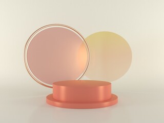 Abstract minimal scene, pastel color design for cosmetic or podium,modern stage, display showcase, 3d rendering.	
