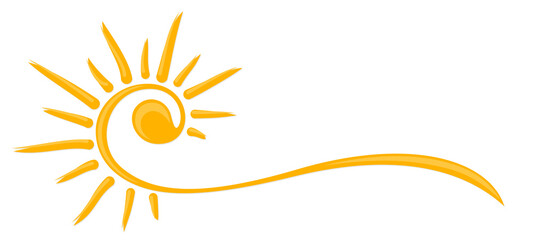 Fototapeta na wymiar Symbol of the bright summer sun. 