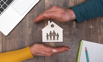 Concept of family and house insurance