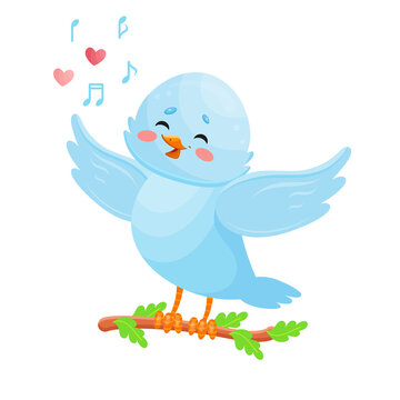 Blue bird singing love song. 