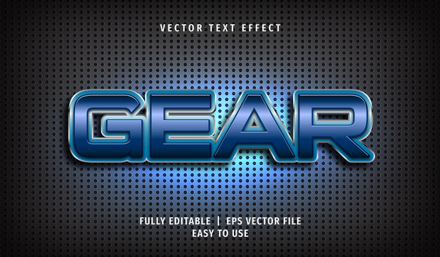 3D Gear Text effect, Editable Text Style