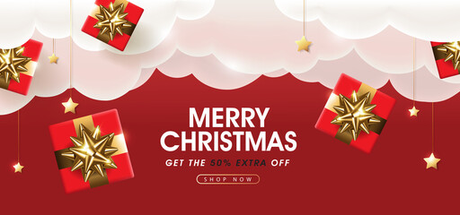 Christmas sale banner background template