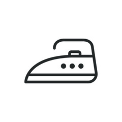 Steam iron line icon isolated on white background. Vector illustration