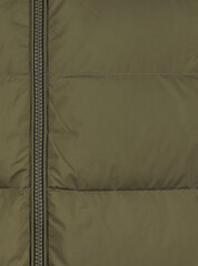 Close-up of a down jacket green color