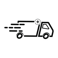 Fast delivery truck icon, express delivery. vector illustration