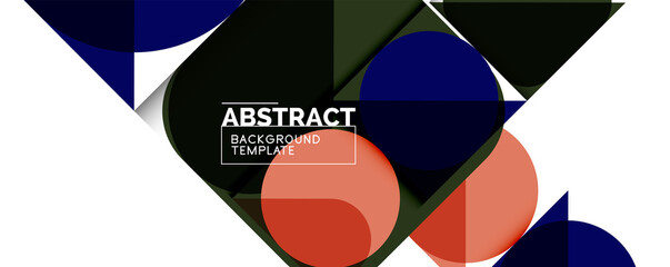 Fototapeta premium Simple circles and triangles abstract background. Vector illustration for covers, banners, flyers and posters and other designs