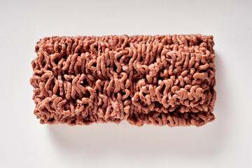 Black of raw plant based minced vegan meat