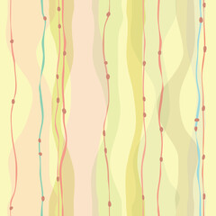 Seamless pattern with color wave curves and red point