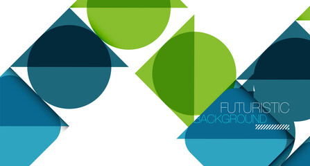 Obraz premium Simple circles and triangles abstract background. Vector illustration for covers, banners, flyers and posters and other designs