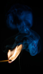 Streichholz Makro Foto Rauch entzünden 