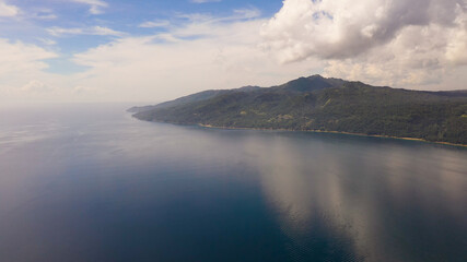 Fototapeta na wymiar Aerial view of coast Island Garden City of Samal, Davao.