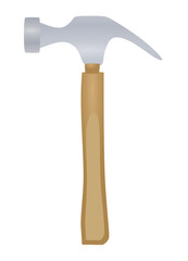 Curved hammer tool, vector illustration
