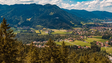 Fototapeta na wymiar Beautiful alpine view at the Wallberg near the famous Tegernsee, Bavaria, Germany