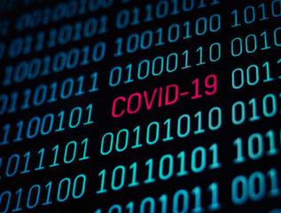 Simple HTML code. Covid-19 text.