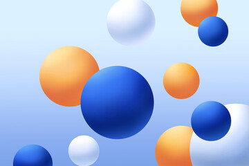 Abstract 3d render of colorful spheres, modern background design