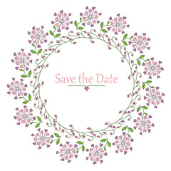 The wreath of flowers and foliage.