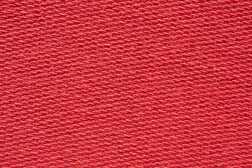 Fototapeta premium Red fabric texture background close up