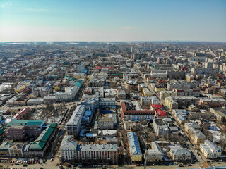 Naklejka premium Aerial view of the city of Kirov in spring