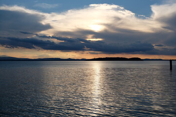 sunset over the lake