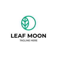 Vector Leaf Moon Logo