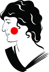 Beautyfull woman, fashion graphic vector isolated illustration on white background. Concept for logo, cards, print 