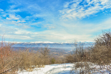 clouds above the mountain range