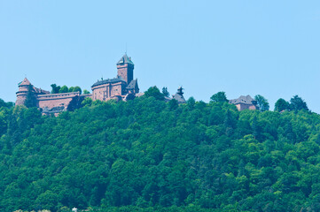 Vineyards and landscape near Château du Haut-Kœnigsbourg, Alsace, France