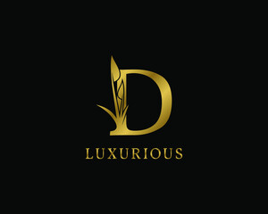 letter D luxury floral vintage logo