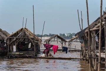 Koh Dach - Silk Island local beach, Island on Mekong river in Phnom Penh Cambodia
