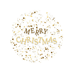 Merry Christmas text. Xmas Lettering design, isolated. Xmas banner poster or greeting card. Vector illustration
