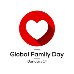 Vector illustration on the theme of Global Family Day observed each year on January 1st.