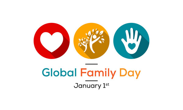 Vector illustration on the theme of Global Family Day observed each year on January 1st.