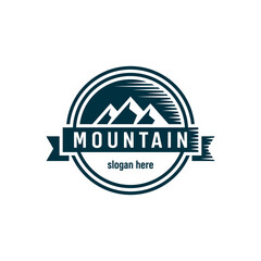 Modern vector graphic of mountain logo, Perfect for travel, sunrise, climbing, etc.