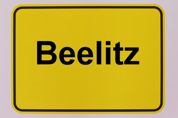 Grafische Darstellung des Ortseingangsschildes der Stadt Beelitz