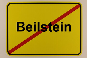 Grafische Darstellung des Ortsausgangsschildes der Stadt Beilstein