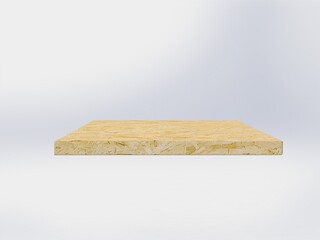 Empty wooden product shelves on a white background 3D illustration – illustration