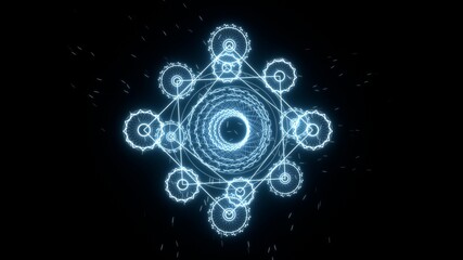 Abstract Background with electric sparks and glowing light, 3D render