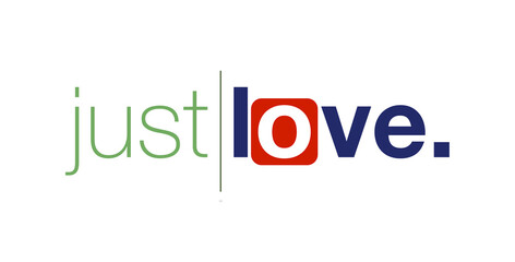 Just love con sfondo colorato