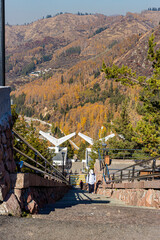 Health ladder of eight hundred steps in the mountains of Zailisky Alatau