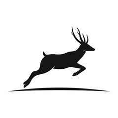 Obraz na płótnie Canvas Deer vector illustration. Silhouette deer flat design with editable stroke.