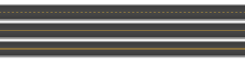Road, street with asphalt. Straight highway, speedway for motor transport. Vector illustration.