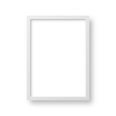 Fototapeta premium Realistic picture frame isolated on white background. Blank poster mockup. Empty photo frame. Vector illustration.