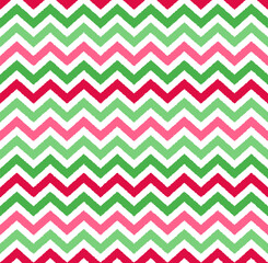 Christmas seamless red, pink, green and white zigzag pattern, vector illustration. Chevron zigzag pattern with colorful lines. Christmas background for scrapbook, print and web