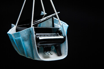 image of piano dark background  © jonicartoon