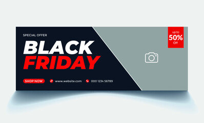 Black Friday Sale Facebook Page Cover Template Design