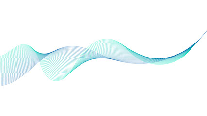 Abstract wave line. Dynamic wave of many lines on white background. Vector illustration.