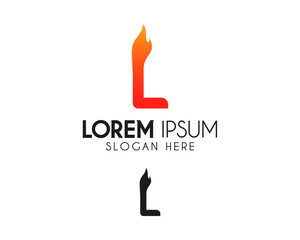 L letter logo design with fire. Modern logo suitable for your business company or corporate identity